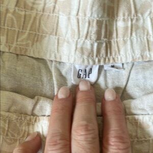 GAP Beige Patterned Linen Drawstring shorts
